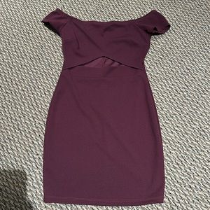 Maroon cutout mini dress